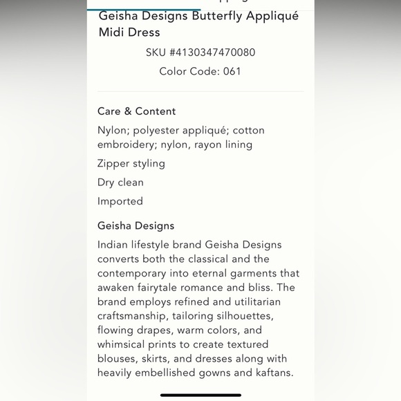 🌟LAST ONE🌟 Anthropologie NWT Geisha Designs Butterfly
Appliqué Midi Dress size S - Picture 6 of 12